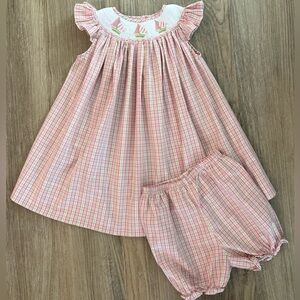 The Bailey Boys Smocked Sailboat Dress with Bloomers Set-size 24 months